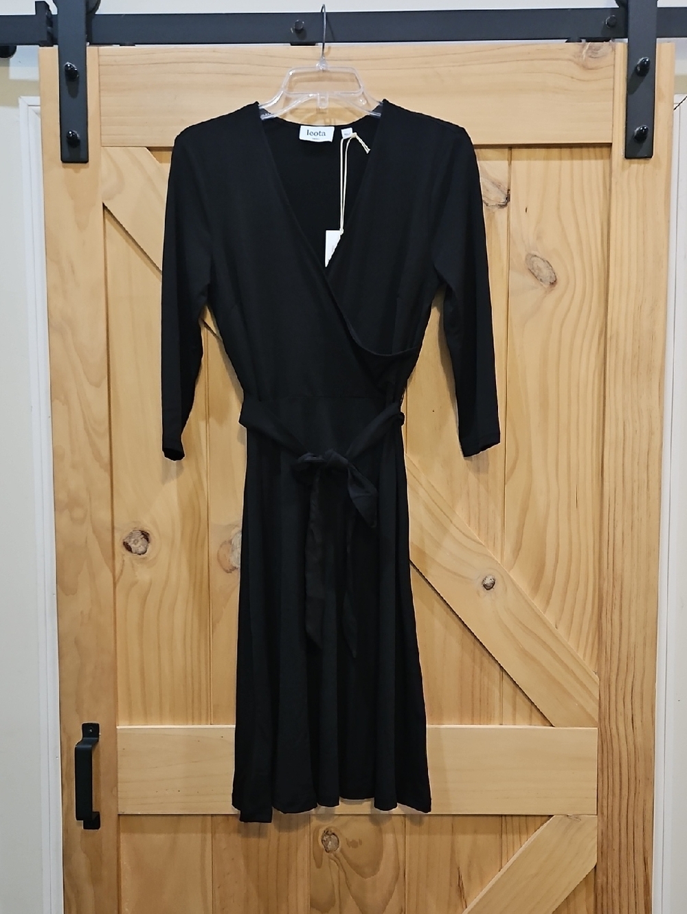 NWT | Leota Black Midi Wrap Dress | Small